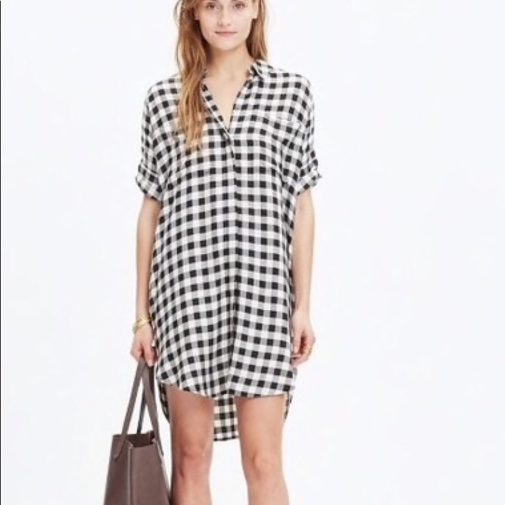 Madewell Checkered Courier Shirt Dress